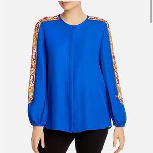 Kobi Halperin Lorna Silk Baroque Button Down Blouse
